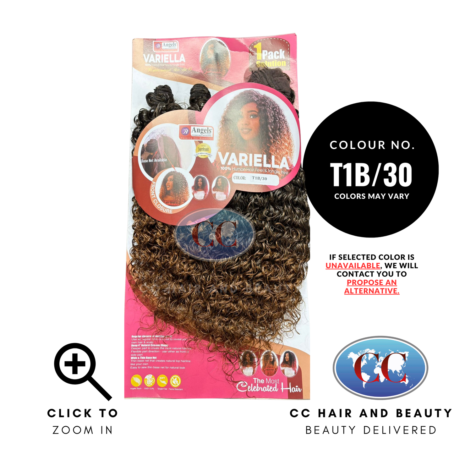 Angels Synthetic Hair - Variella 1 Pack + Closure Weave-Colour T1B/30
