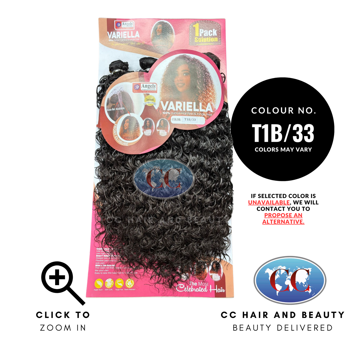 Angels Synthetic Hair - Variella 1 Pack + Closure Weave-Colour T1B/33