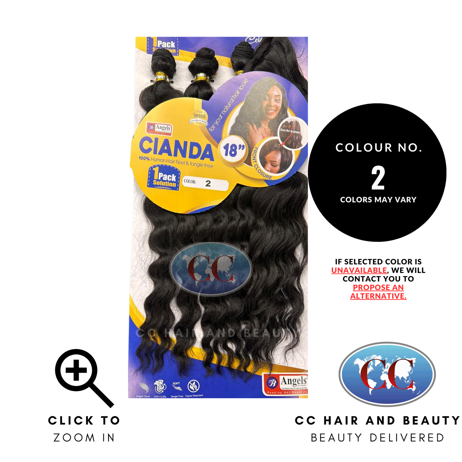 Angels Synthetic Hair Weave - Cianda 18"-colour 2