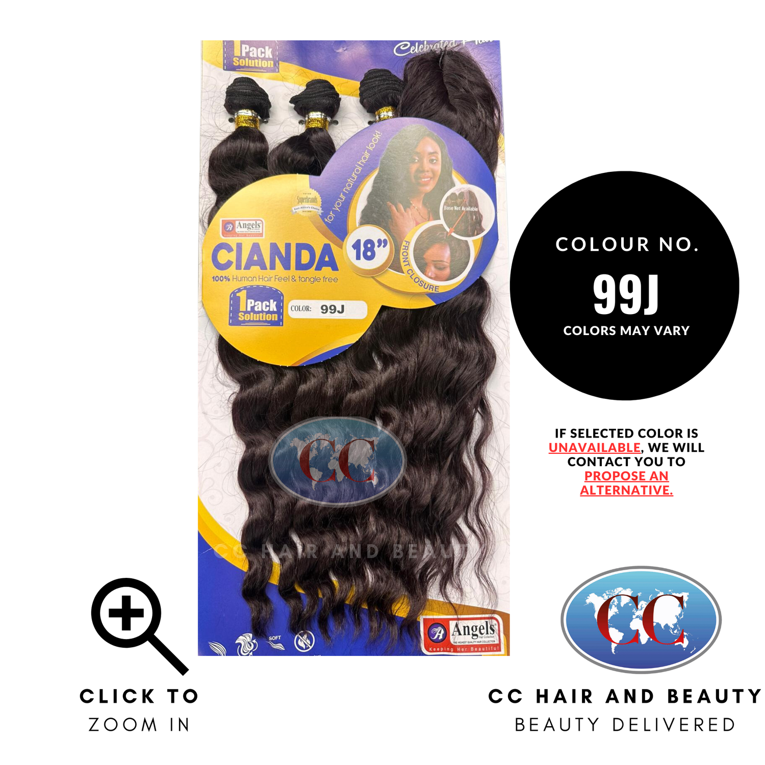 Angels Synthetic Hair Weave - Cianda 18"-colour 99J