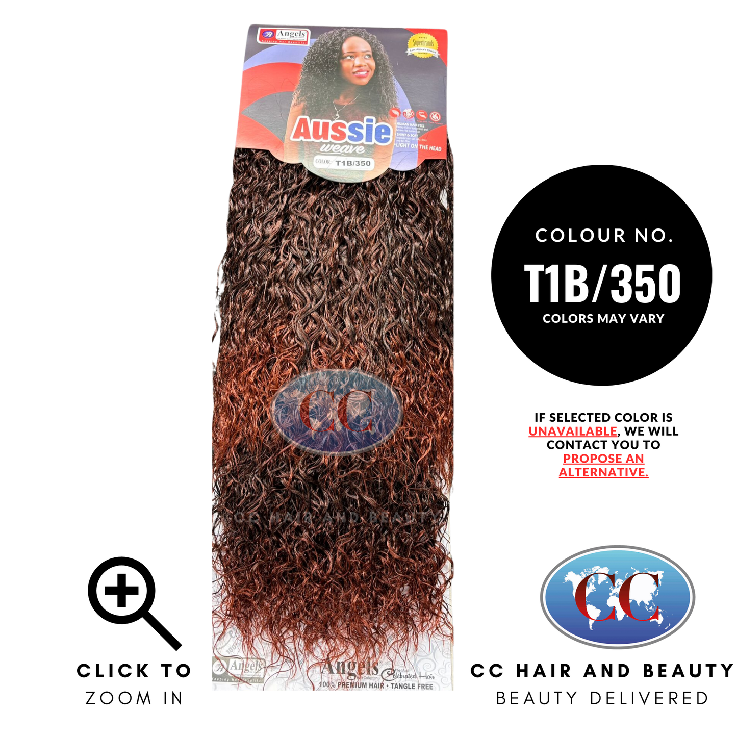 Angles Synthetic Hair - Aussie Weave-colour T1B/350