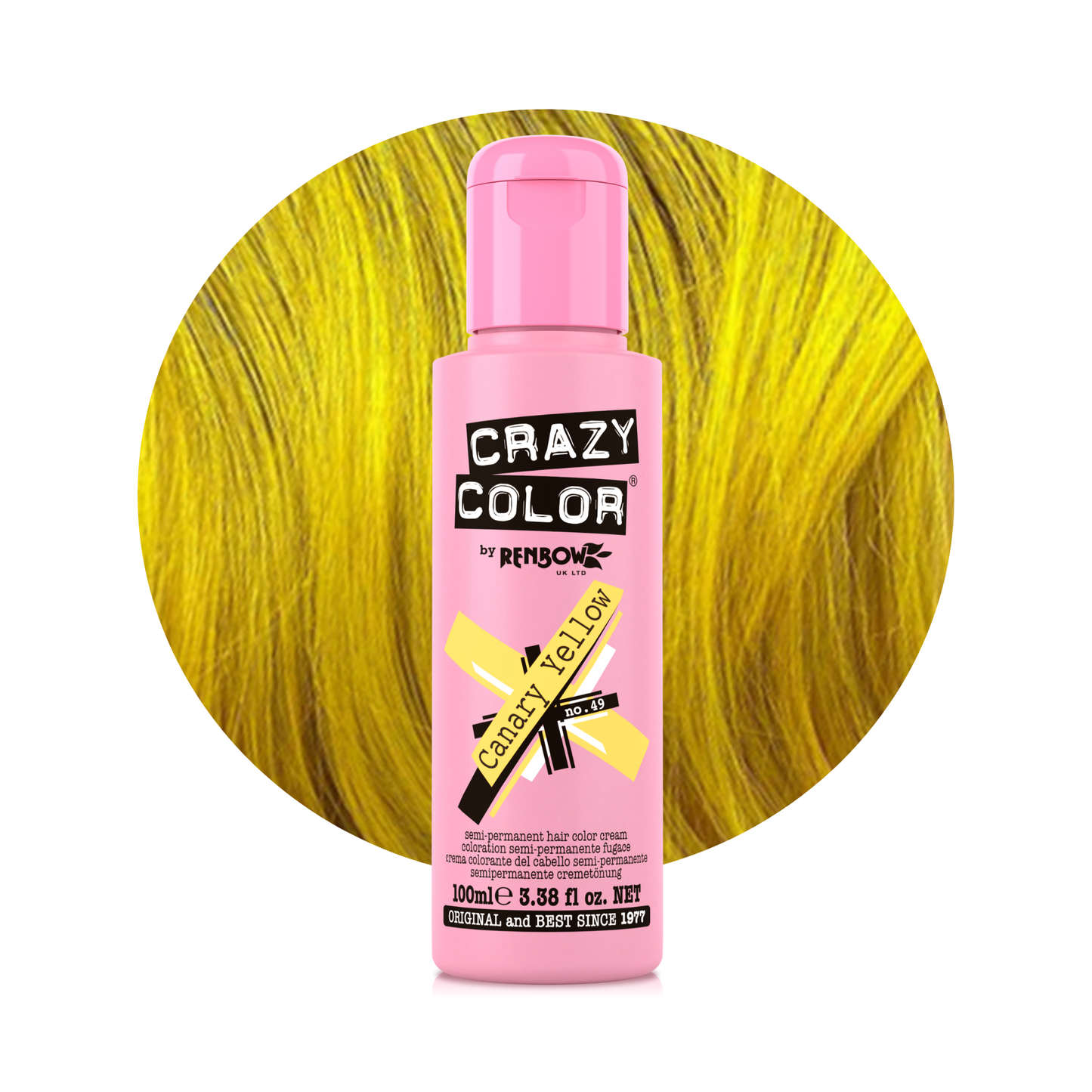 Crazy Color Canary Yellow Semi-Permanent Hair Dye 100ml