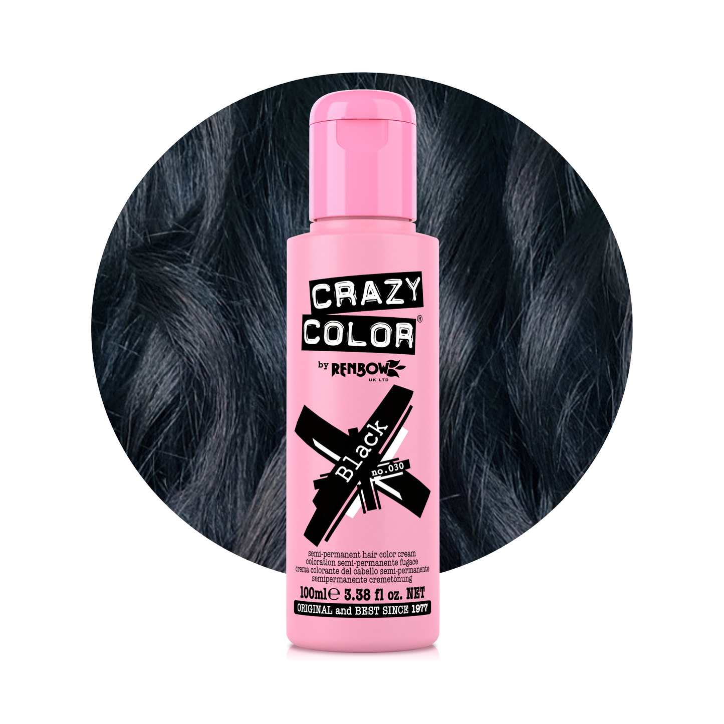 Crazy Color Black Semi-Permanent Hair Dye 100ml