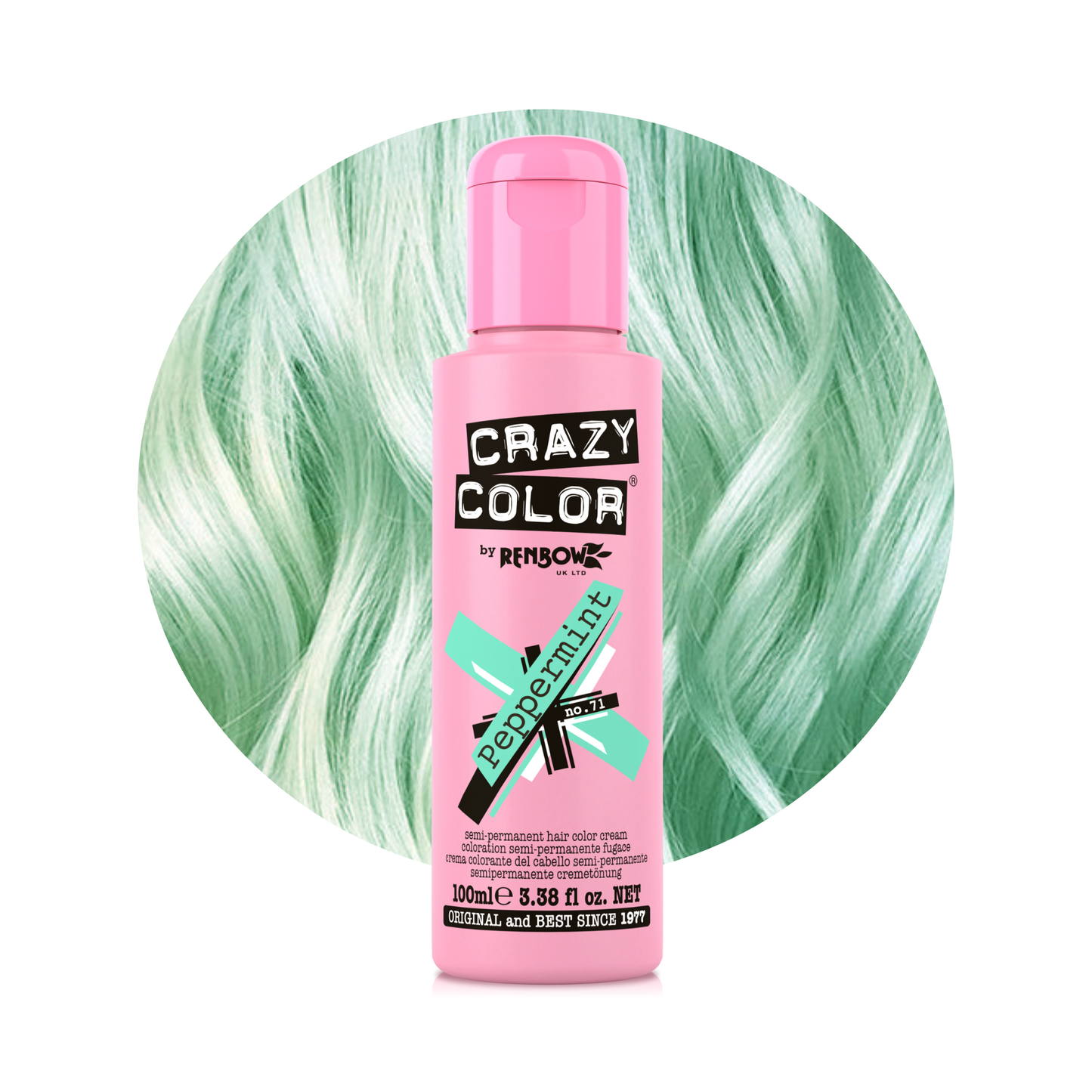 Crazy Color Peppermint Semi-Permanent Hair Dye 100ml