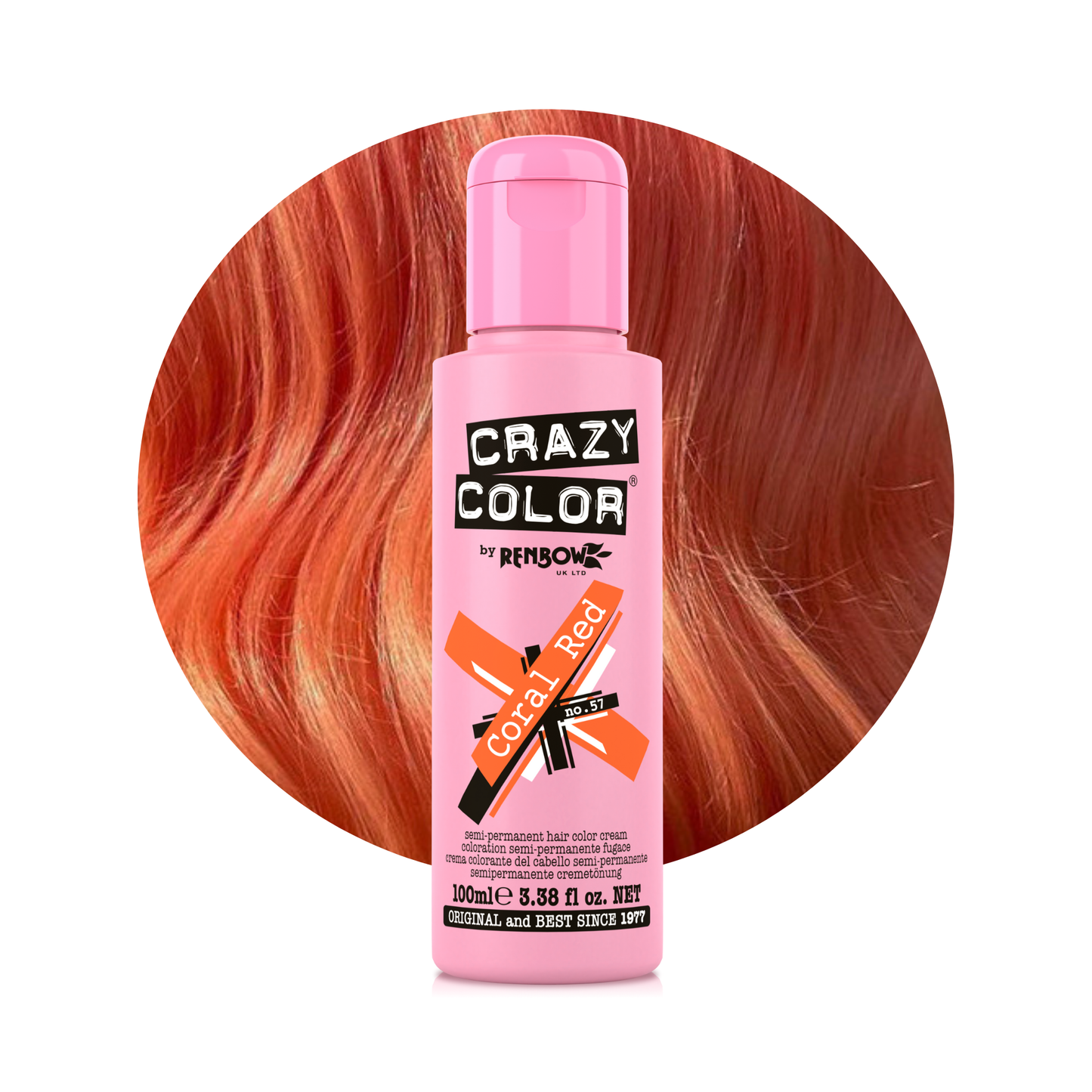 Crazy Color Coral Red Semi-Permanent Hair Dye 100ml