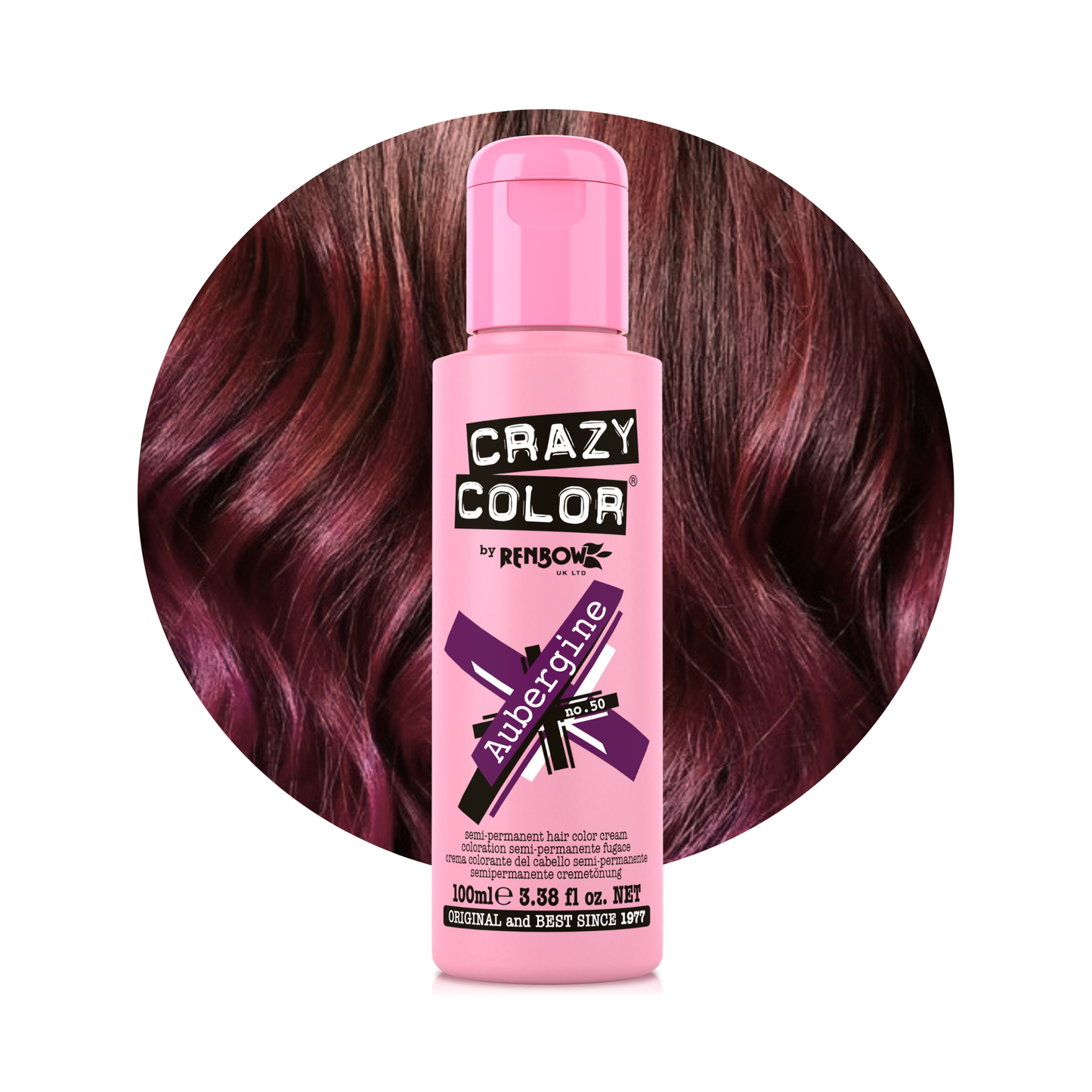 Crazy Color Aubergine Semi-Permanent Hair Dye 100ml