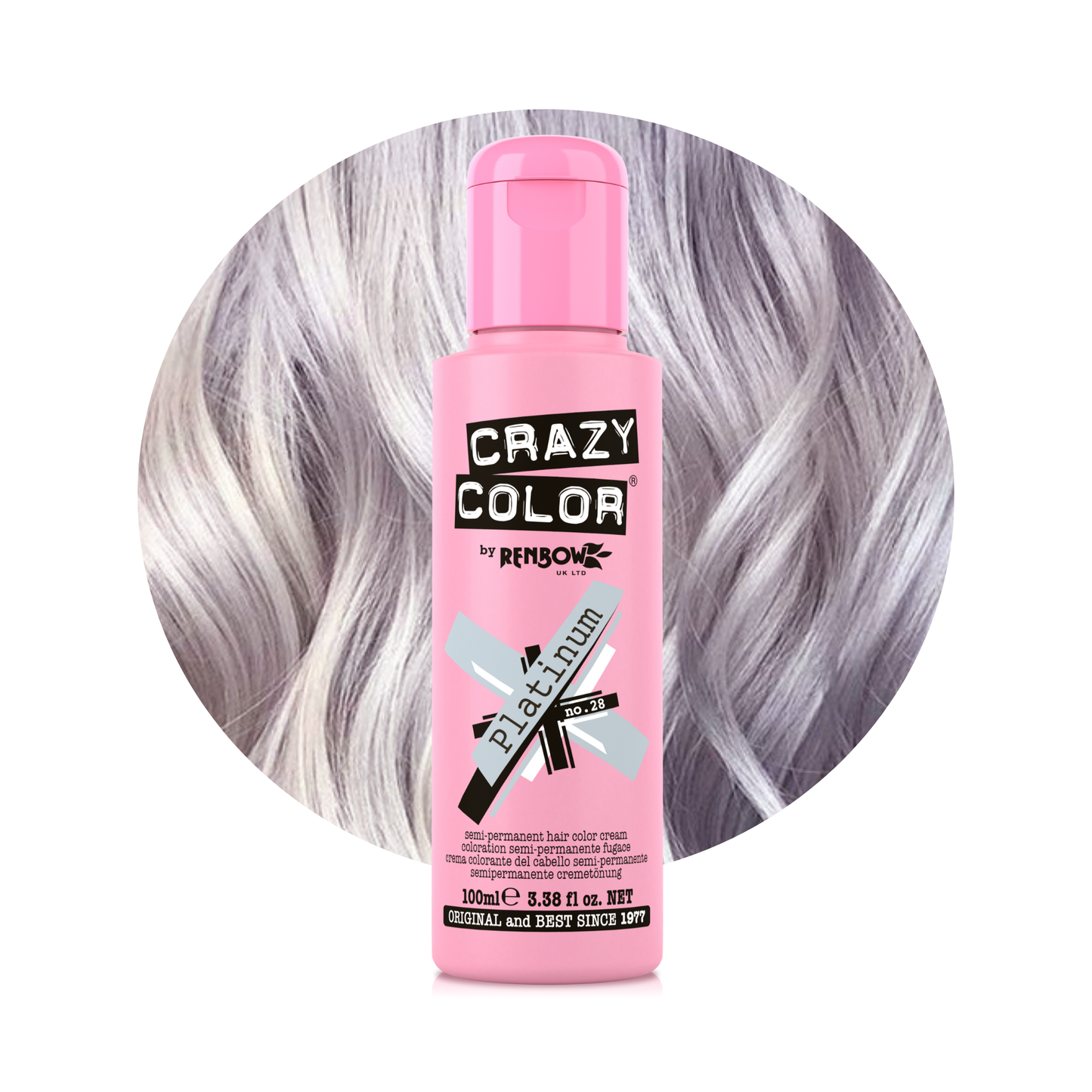 Crazy Color Platinum Semi-Permanent Hair Dye 100ml
