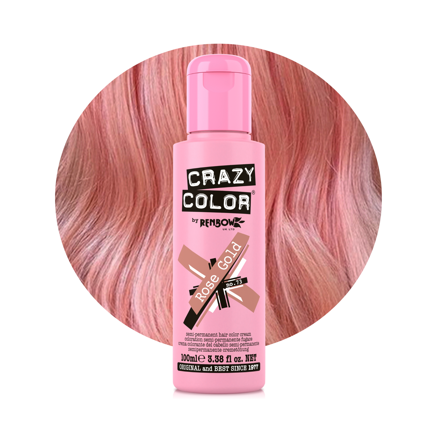 Crazy Color Rose Gold Semi-Permanent Hair Dye 100ml