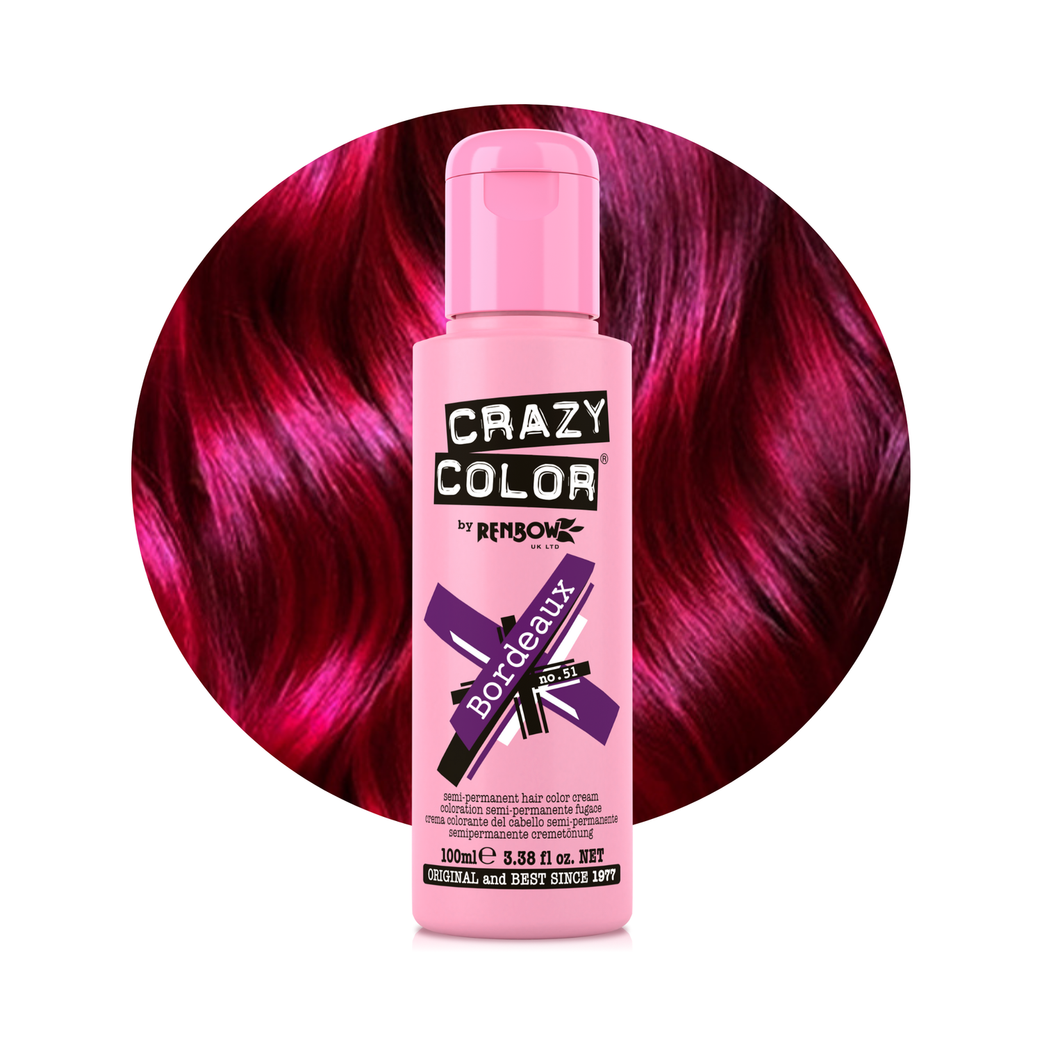 Crazy Color Bordeaux Semi-Permanent Hair Dye 100ml