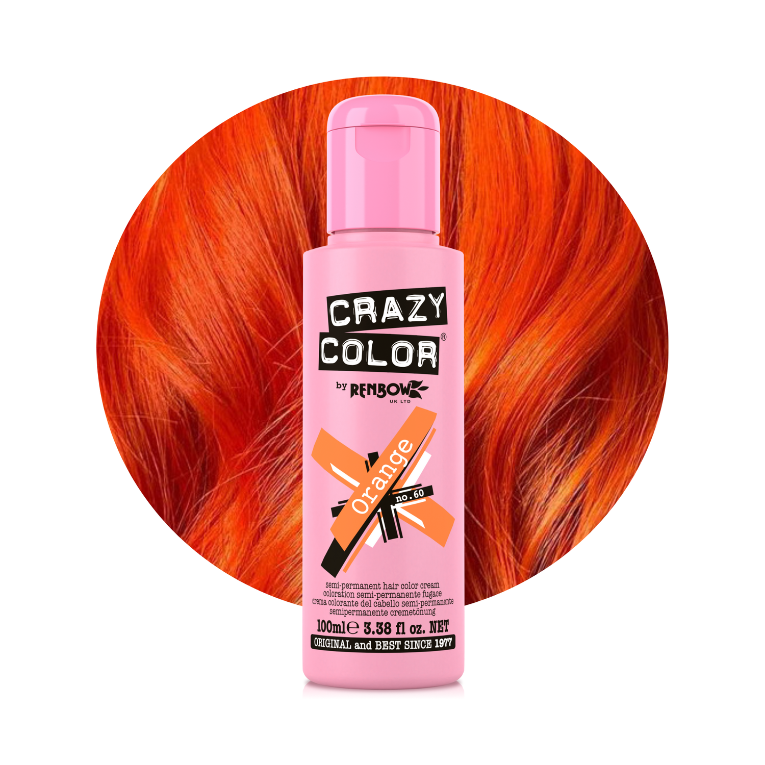 Crazy Color Orange Semi-Permanent Hair Dye 100ml