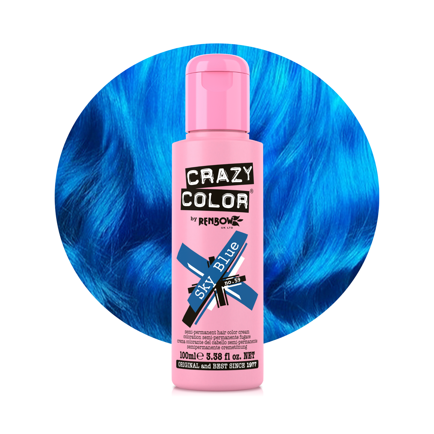 Crazy Color Sky Blue Semi-Permanent Hair Dye 100ml