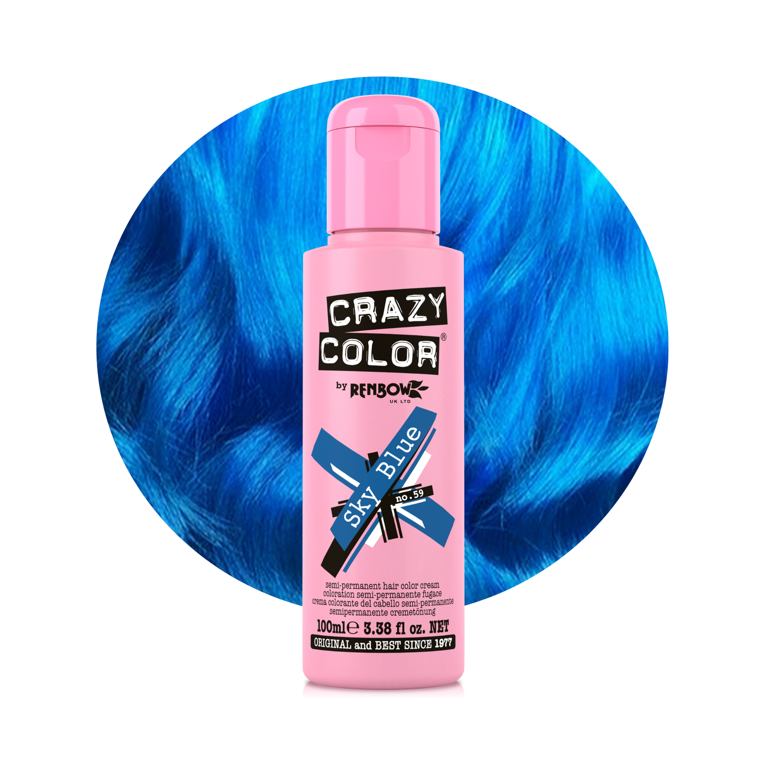 Crazy Color Sky Blue Semi-Permanent Hair Dye 100ml