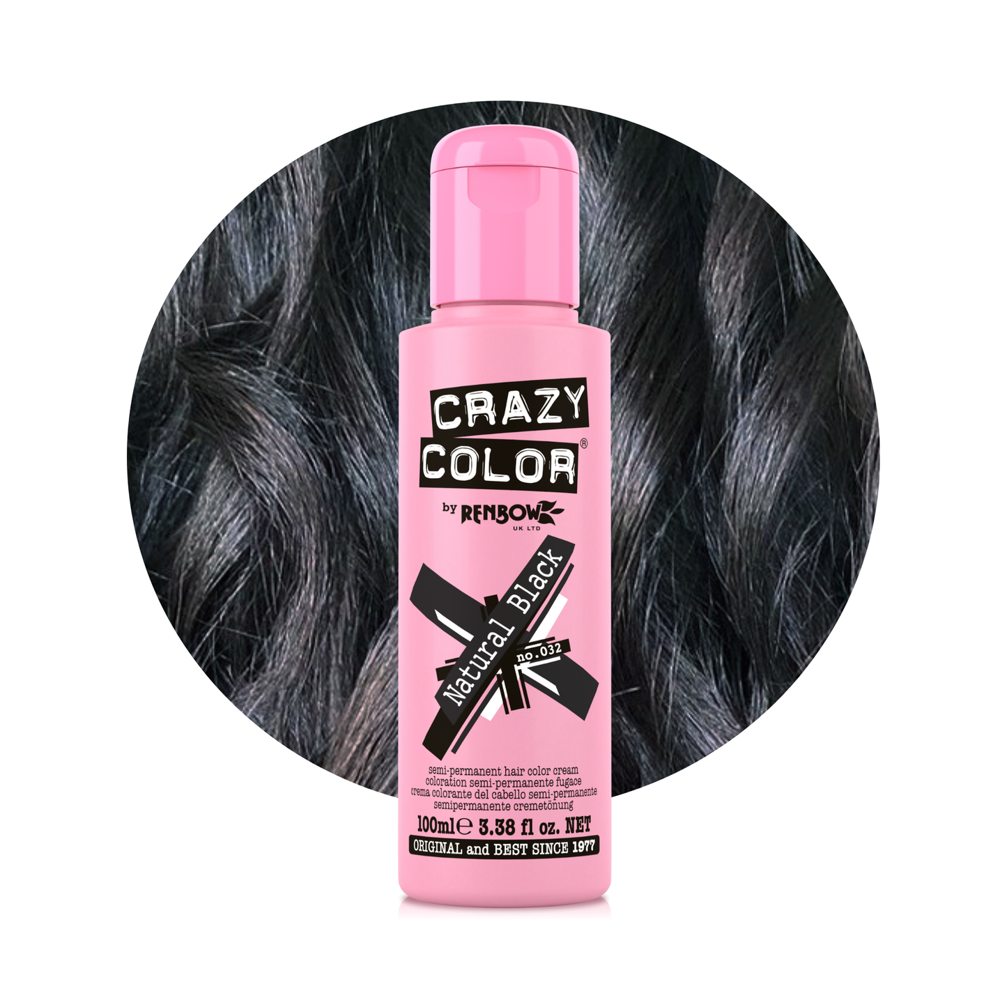 Crazy Color Natural Black Semi-Permanent Hair Dye 100ml