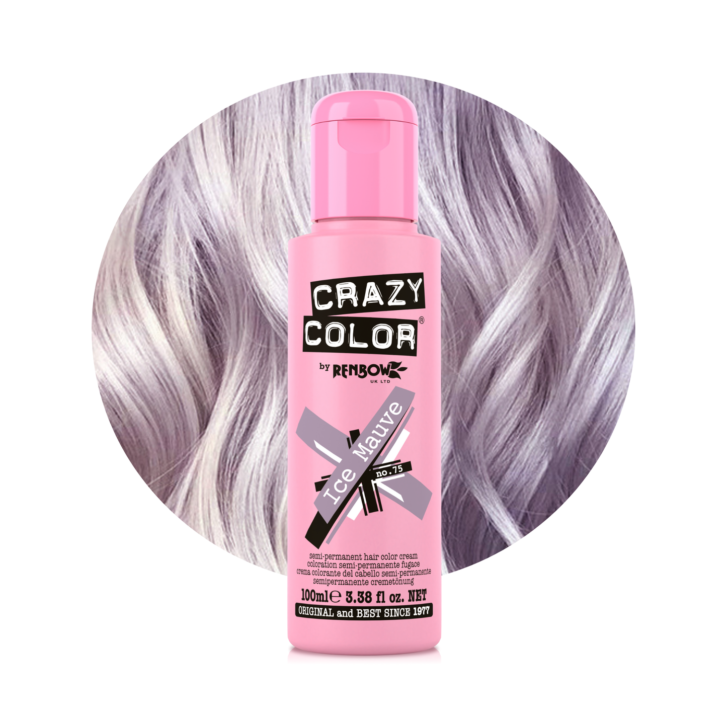 Crazy Color Ice Mauve Semi-Permanent Hair Dye 100ml