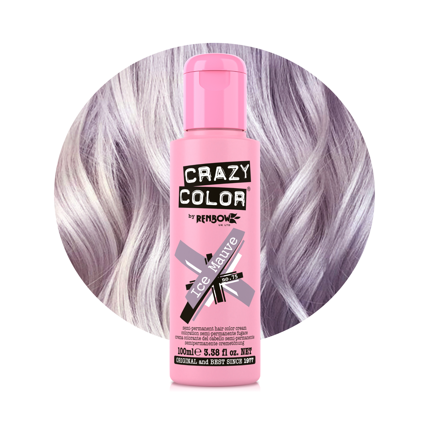 Crazy Color Ice Mauve Semi-Permanent Hair Dye 100ml