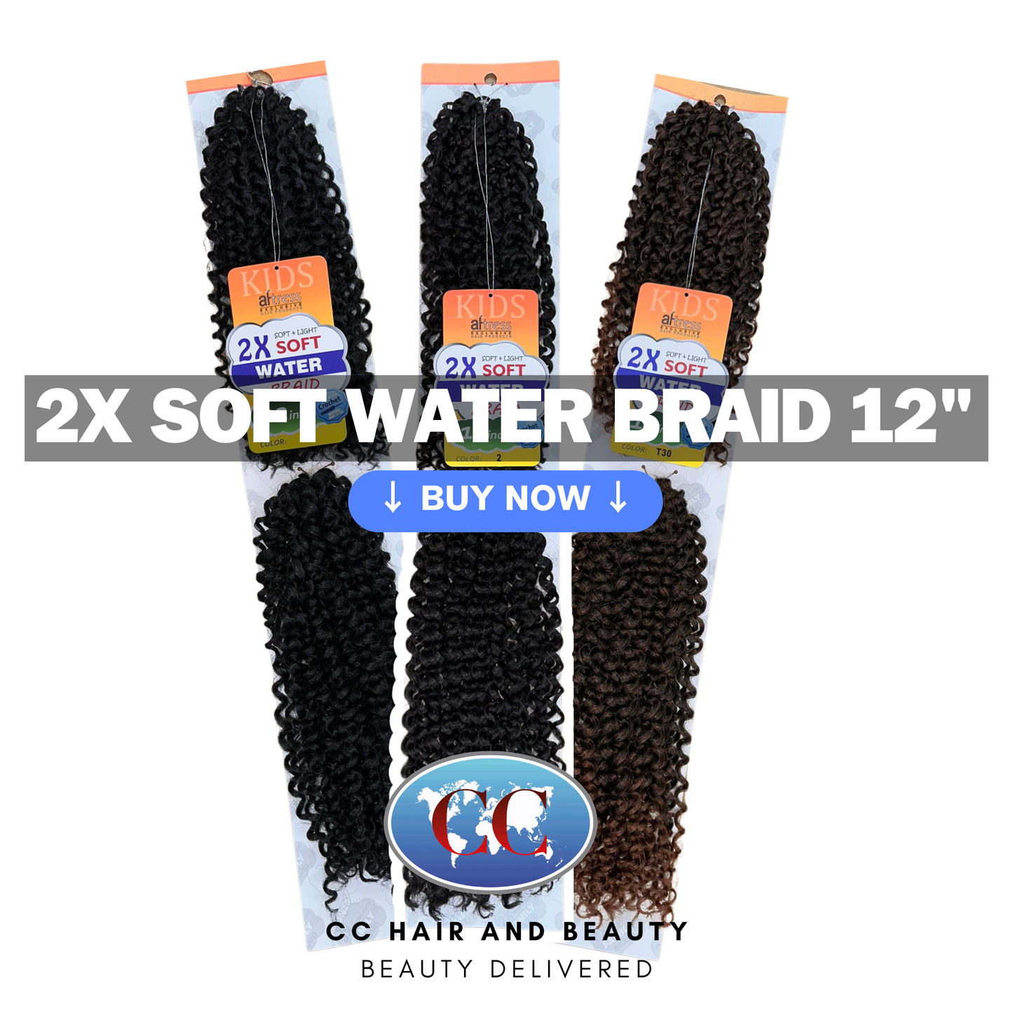 AFTRESS – 2X SOFT WATER BRAID 12 INCH