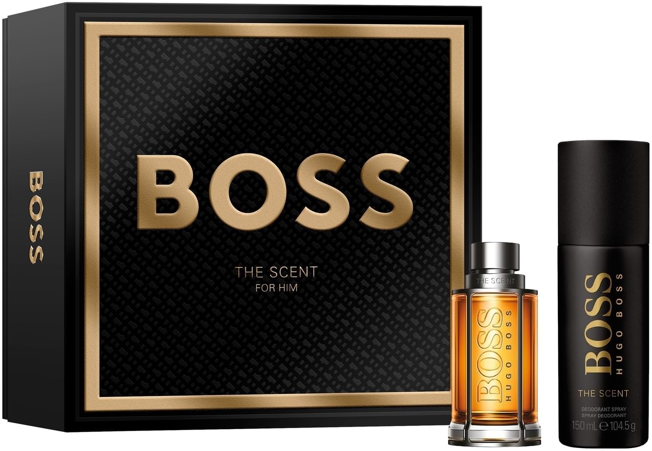BOSS Men's 2 Piece BOSS The Scent Festive Giftset including an Eau de Toilette 50ml and Spray Deodorant 150ml - 3616305439536