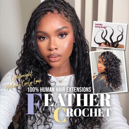 Outre X-Pression 100% Remy Human Feather Crochet Braid - Human Crochet Water Wave 18"