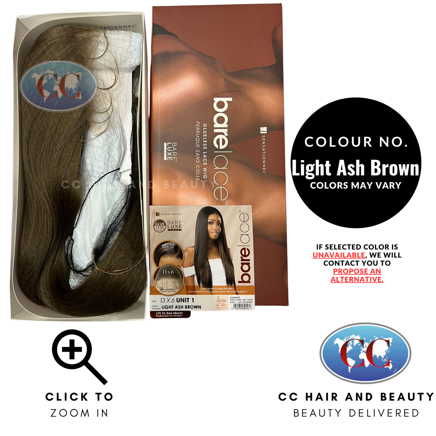 Bare Lace Glueless Synthetic Extra Transparent Luxe 13X6 Lace Front Wig - 13X6 UNIT 1 - LIGHT ASH BROWN