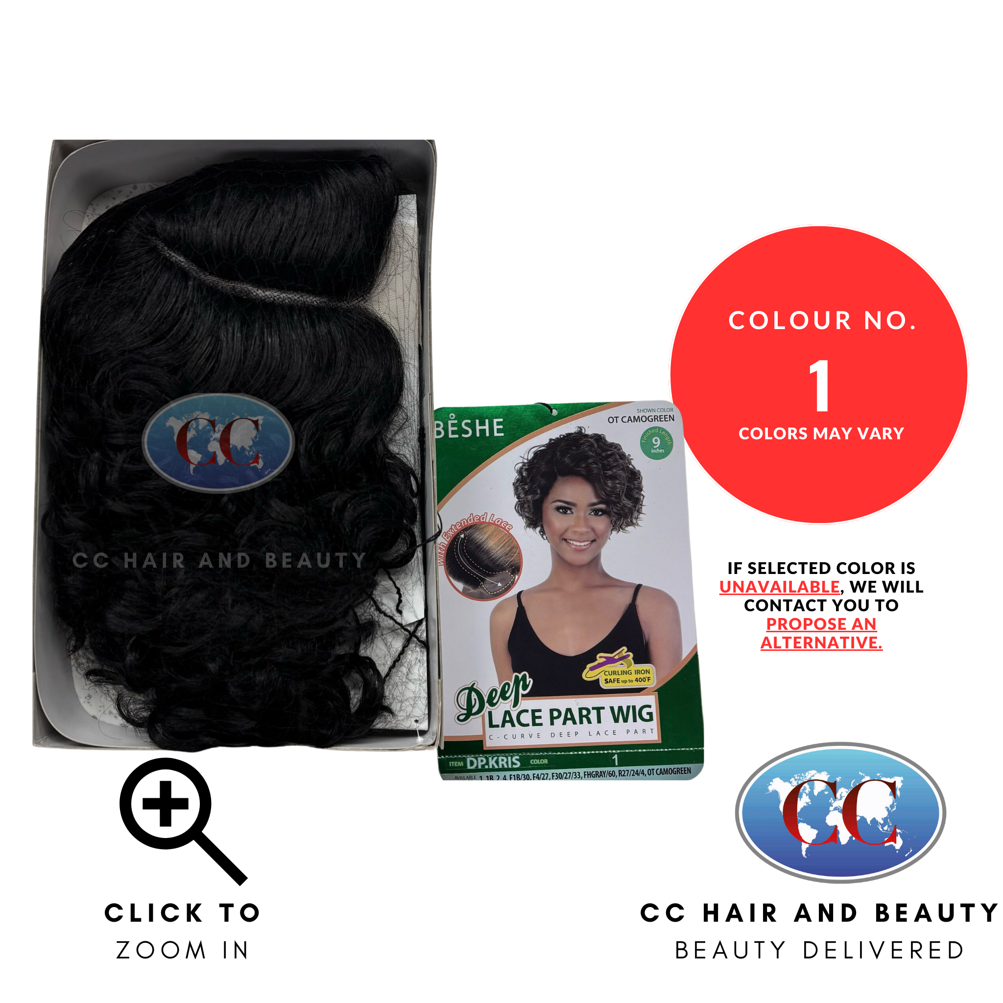 Beshe Synthetic C- Curve Deep Lace Part Wig - DP.KRIS