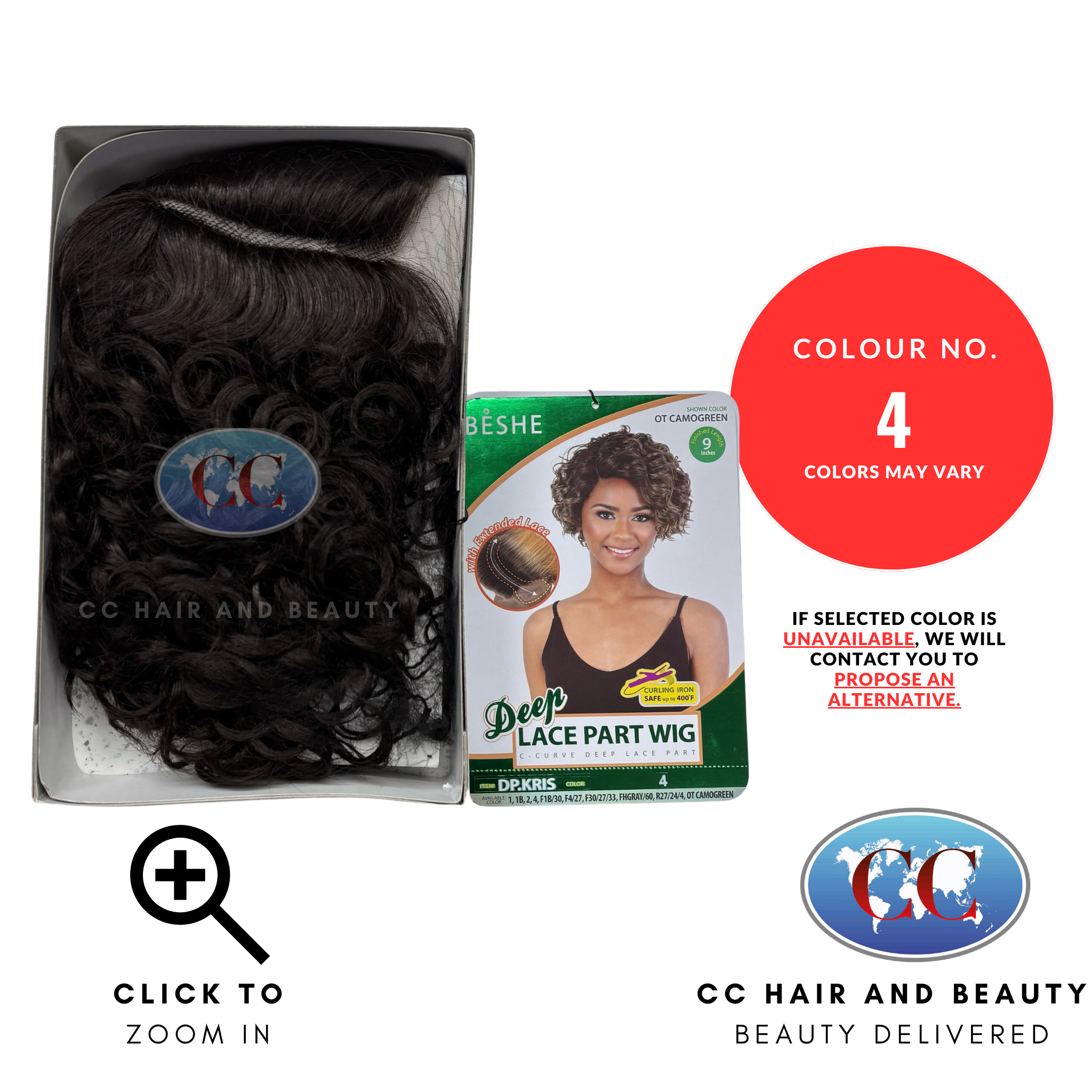 Beshe Synthetic C- Curve Deep Lace Part Wig - DP.KRIS