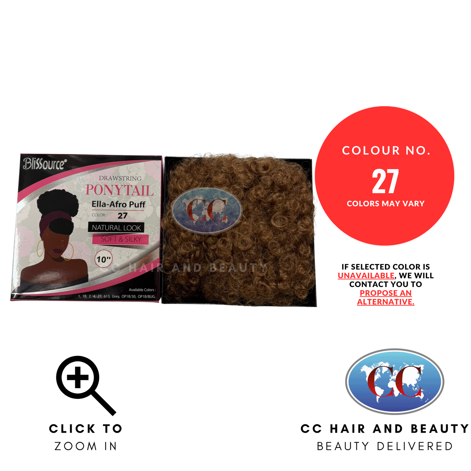 Blisource Natural Look & Silky - Ella Afro Puff 10" - 27
