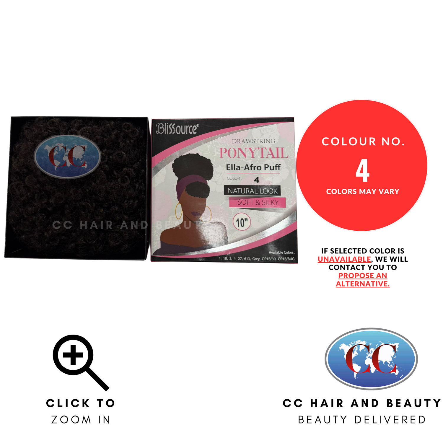 Blisource Natural Look & Silky - Ella Afro Puff 10" - 4