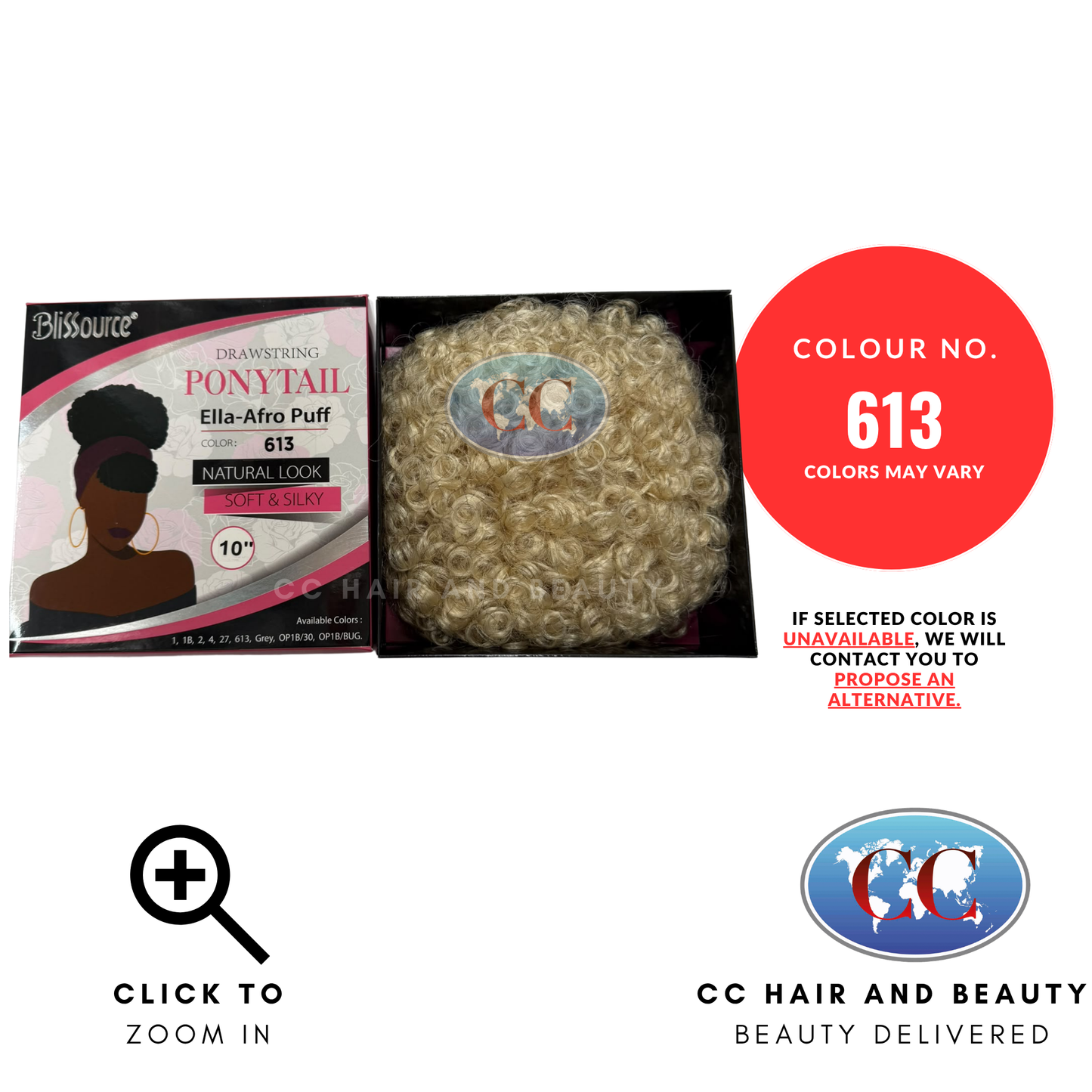 Blisource Natural Look & Silky - Ella Afro Puff 10" - 613
