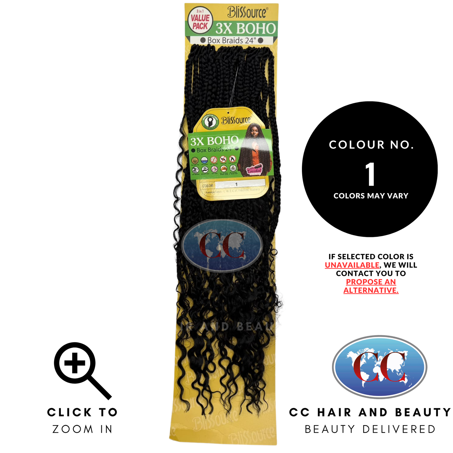 Blissource 3x Boho Box Braid 24" - 1