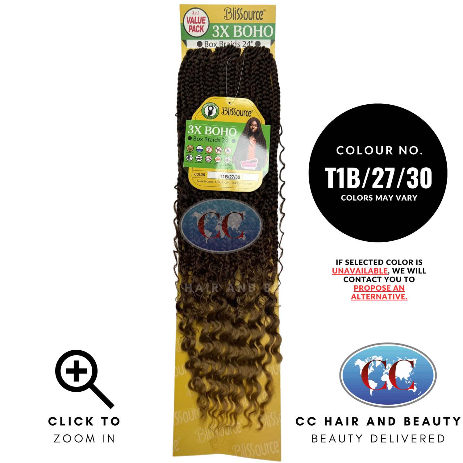 Blissource 3x Boho Box Braid 24" - T13/27/30