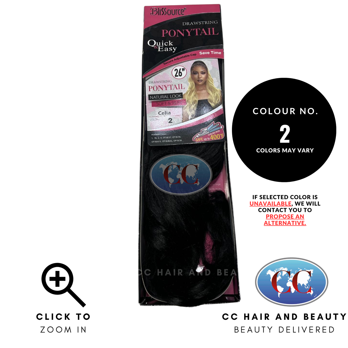 Blissource Drawstring Ponytail 26" - Celia-2