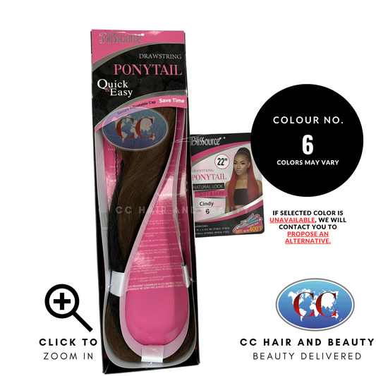 Blissource Natural Look & Soft Silky Drawstring Ponytail Cindy - L 22"- 6