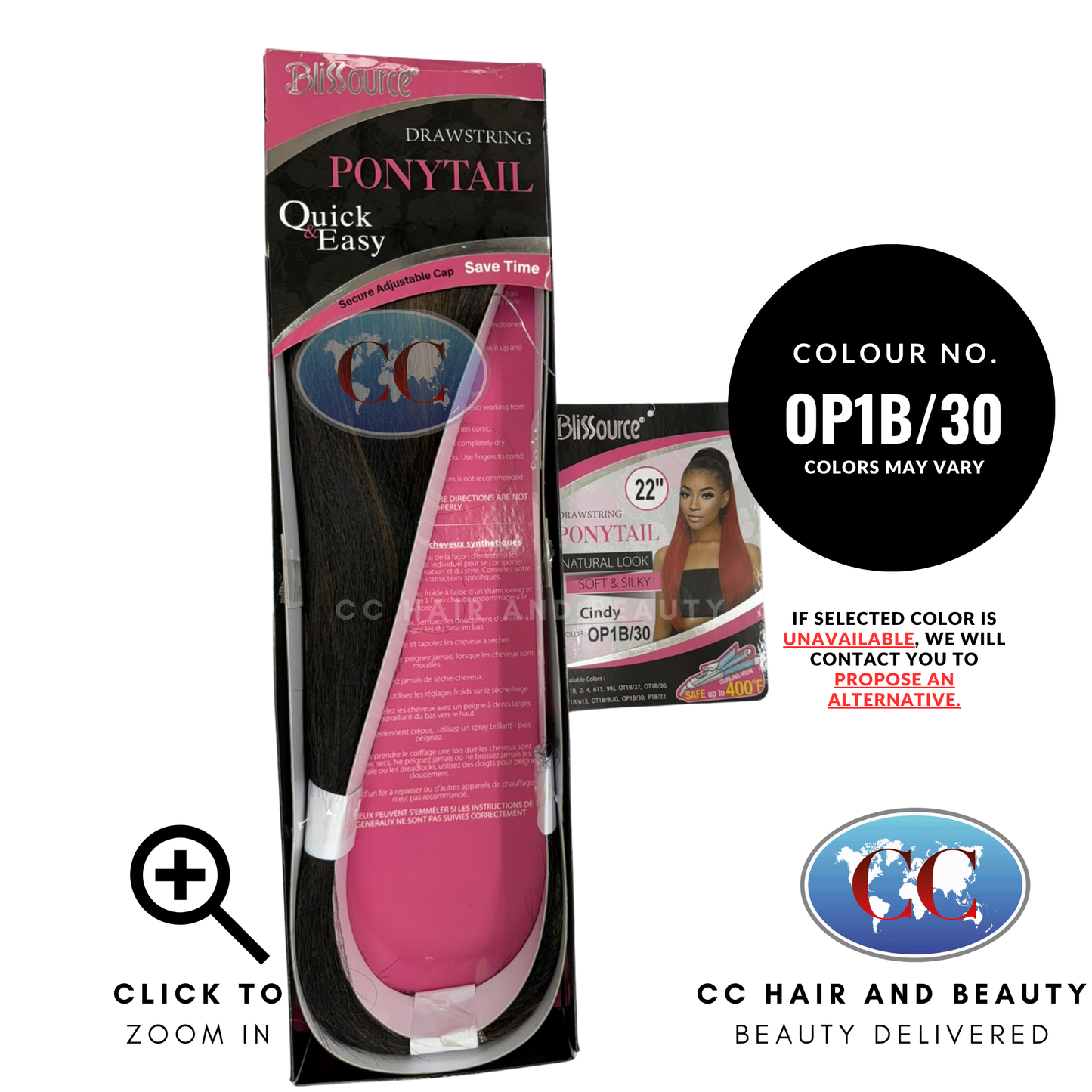 Blissource Natural Look & Soft Silky Drawstring Ponytail Cindy - L 22"- OP1B/30
