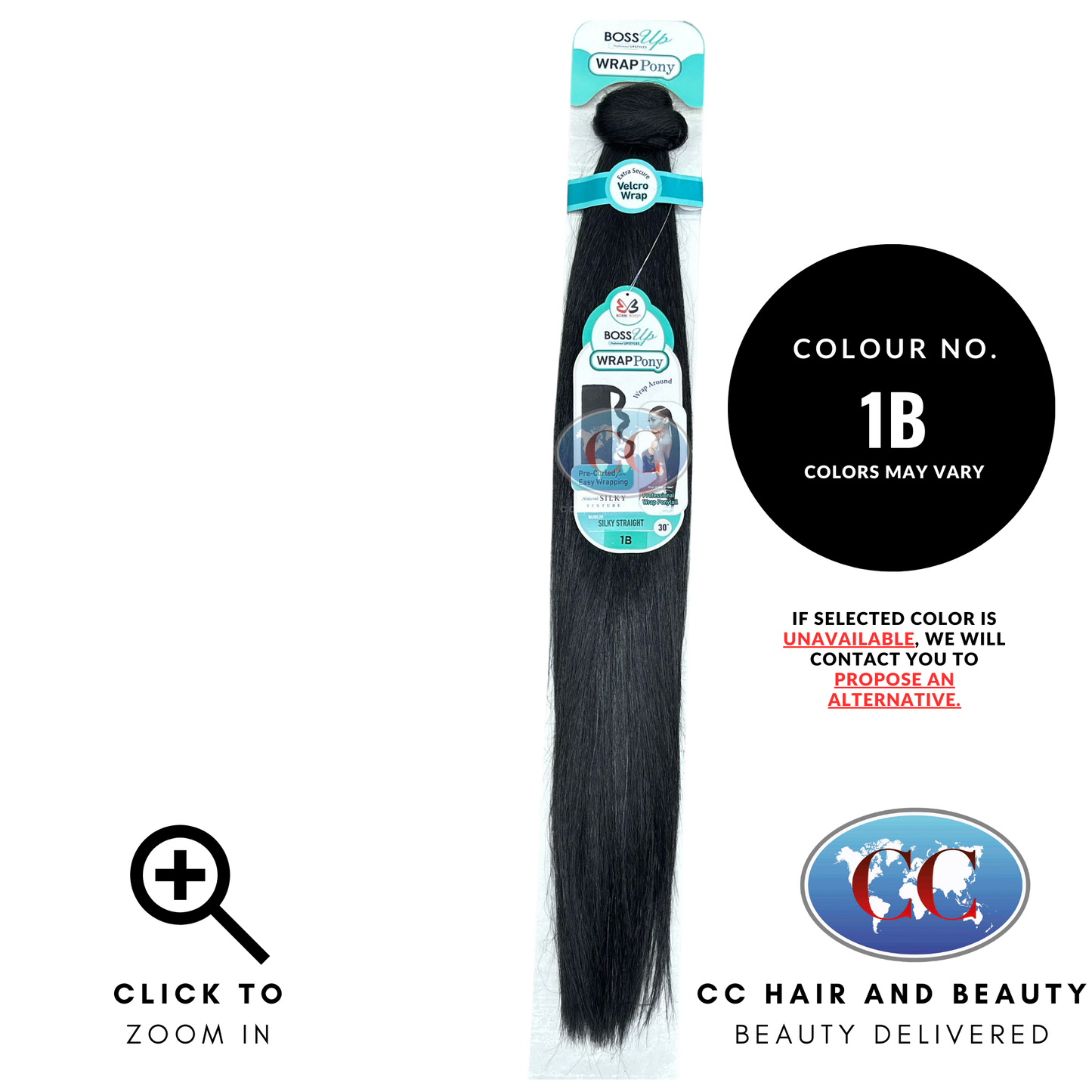 Bobbi Boss Boss up Silky Straight Wrap Ponytail 30"-Colour 1B
