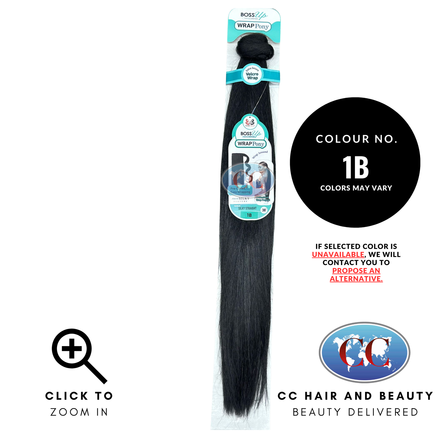 Bobbi Boss Boss up Silky Straight Wrap Ponytail 30"-Colour 1B