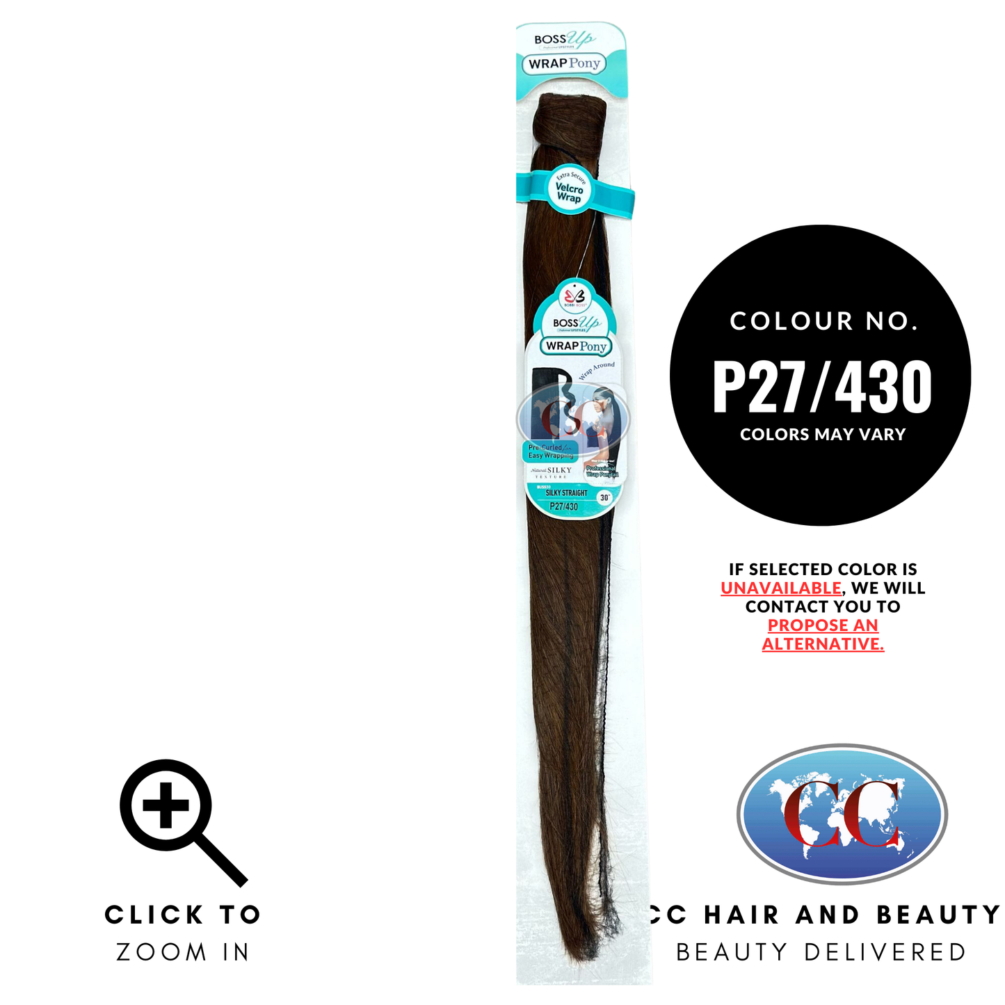 Bobbi Boss Boss up Silky Straight Wrap Ponytail 30"-Colour P27/430
