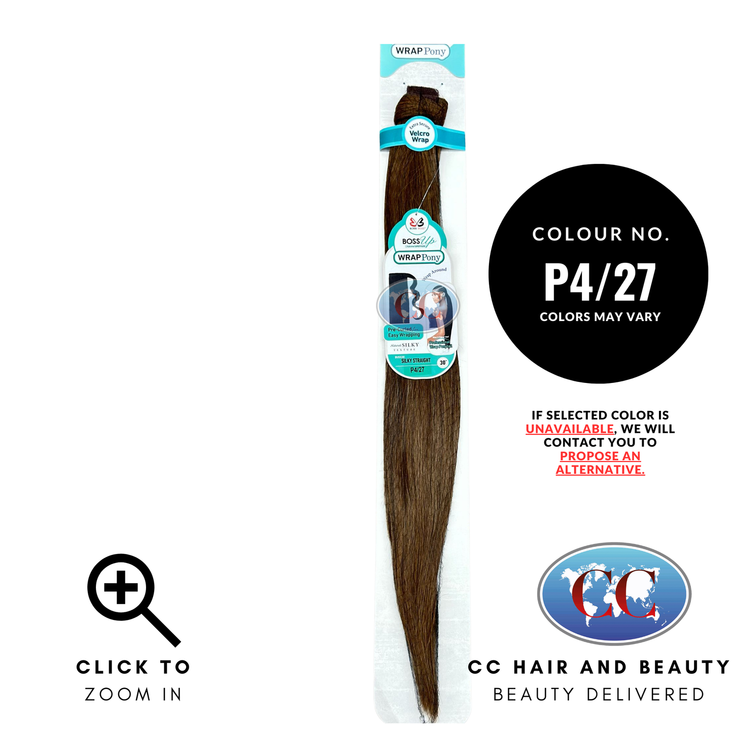 Bobbi Boss Boss up Silky Straight Wrap Ponytail 30"-Colour P4/27