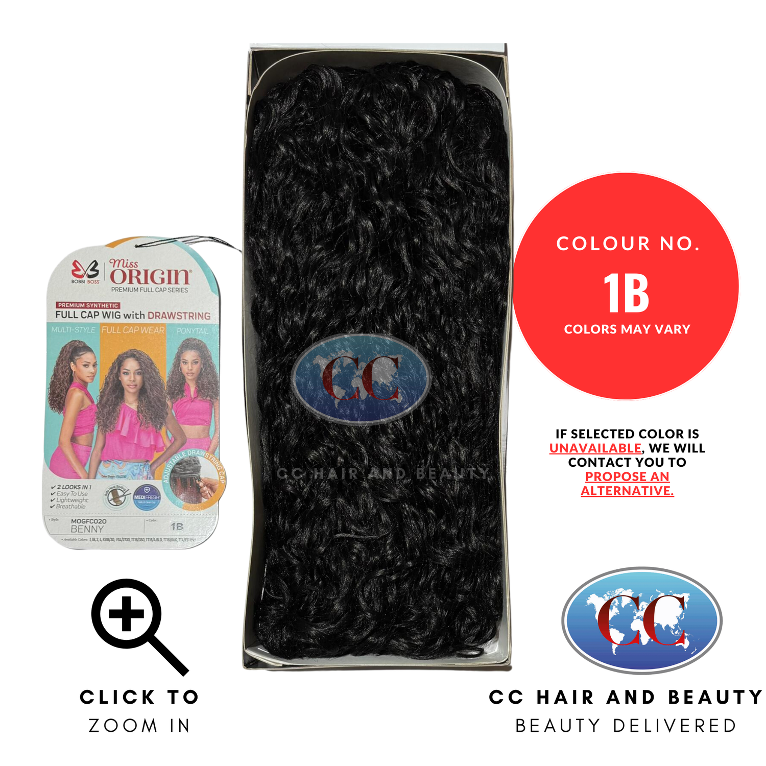 Bobbi Boss Full Cap Wig Miss Origin Medifresh Mogfc020 Benny-Colour 1B