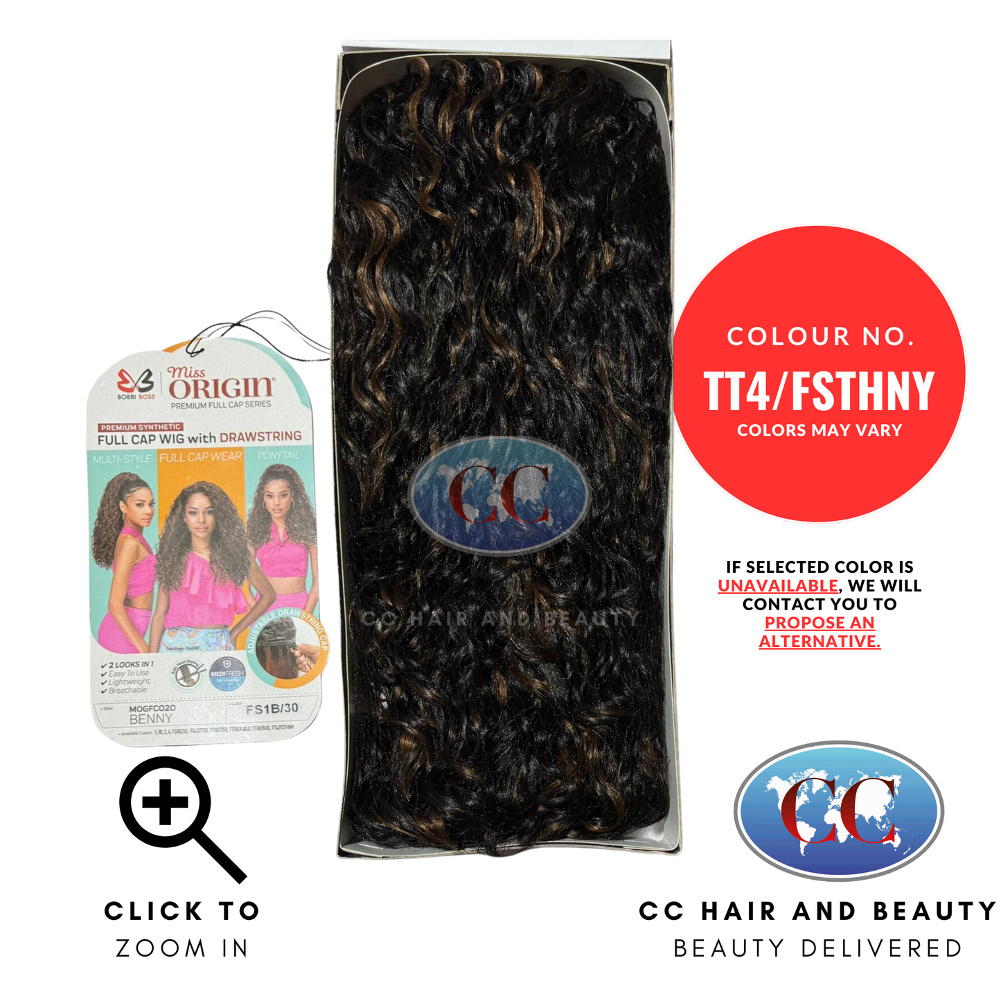 Bobbi Boss Full Cap Wig Miss Origin Medifresh Mogfc020 Benny-Colour TT4/FSTHNY