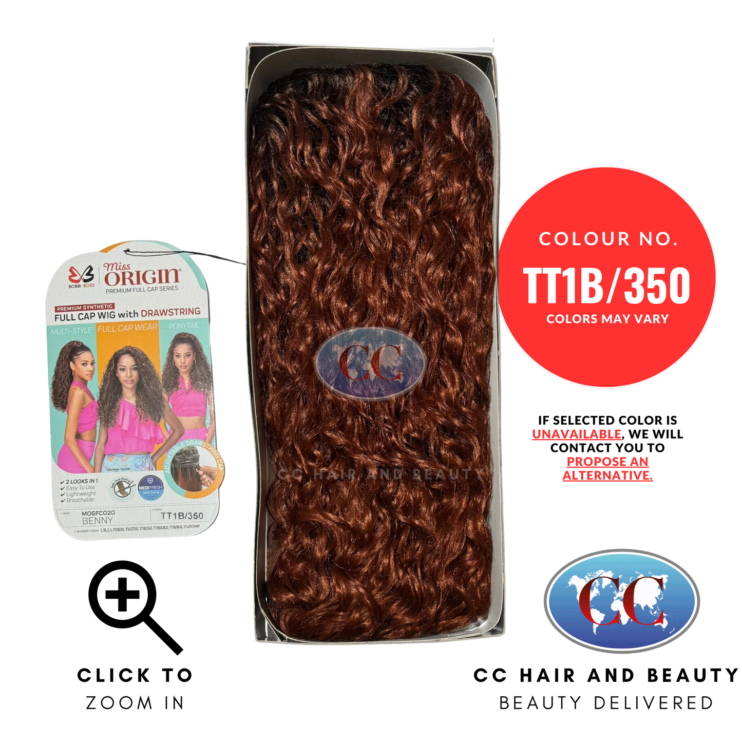 Bobbi Boss Full Cap Wig Miss Origin Medifresh Mogfc020 Benny-Colour TT1B/350