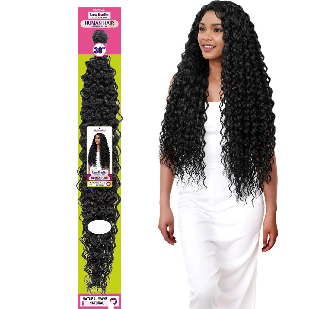 Hairmaker Brazilian Human Hair Premium Blend Natural Wave Weave