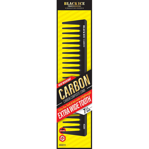 Black Ice Carbon Extra Wide Comb 7.5"  #CC0111