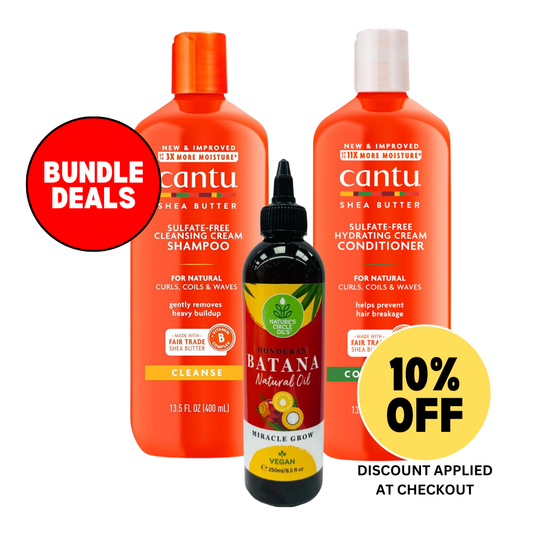 Cantu Shea Butter Sulfate Free Shampoo 400ml, Conditioner 400ml+Circle Oil 100ml - Bundle