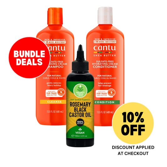 Cantu Shea Butter Sulfate Free Shampoo 400ml, Conditioner 400ml+ Rosemary Oil 3.5oz - Bundle