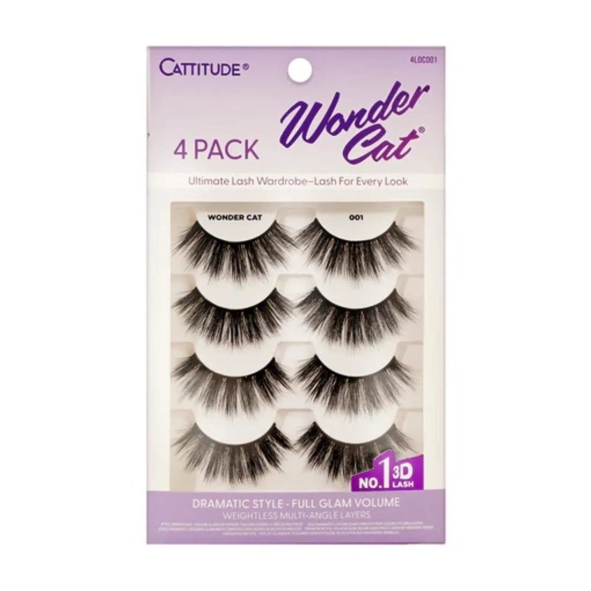 Ebin New York Catitude Lash 4 Pack - Wonder Cat