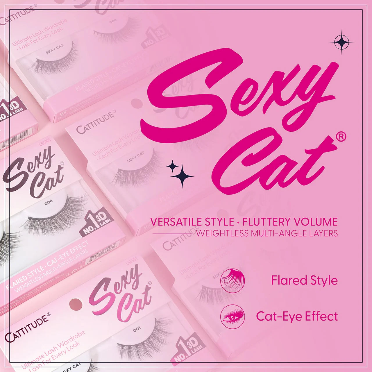 Ebin New York Catitude Lash 4 Pack - Sexy Cat