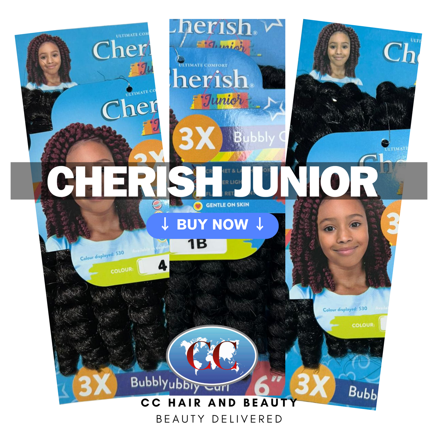 Cherish Synthetic Junior Kids Crochet Braid Hair -Bubbly Curl 6''