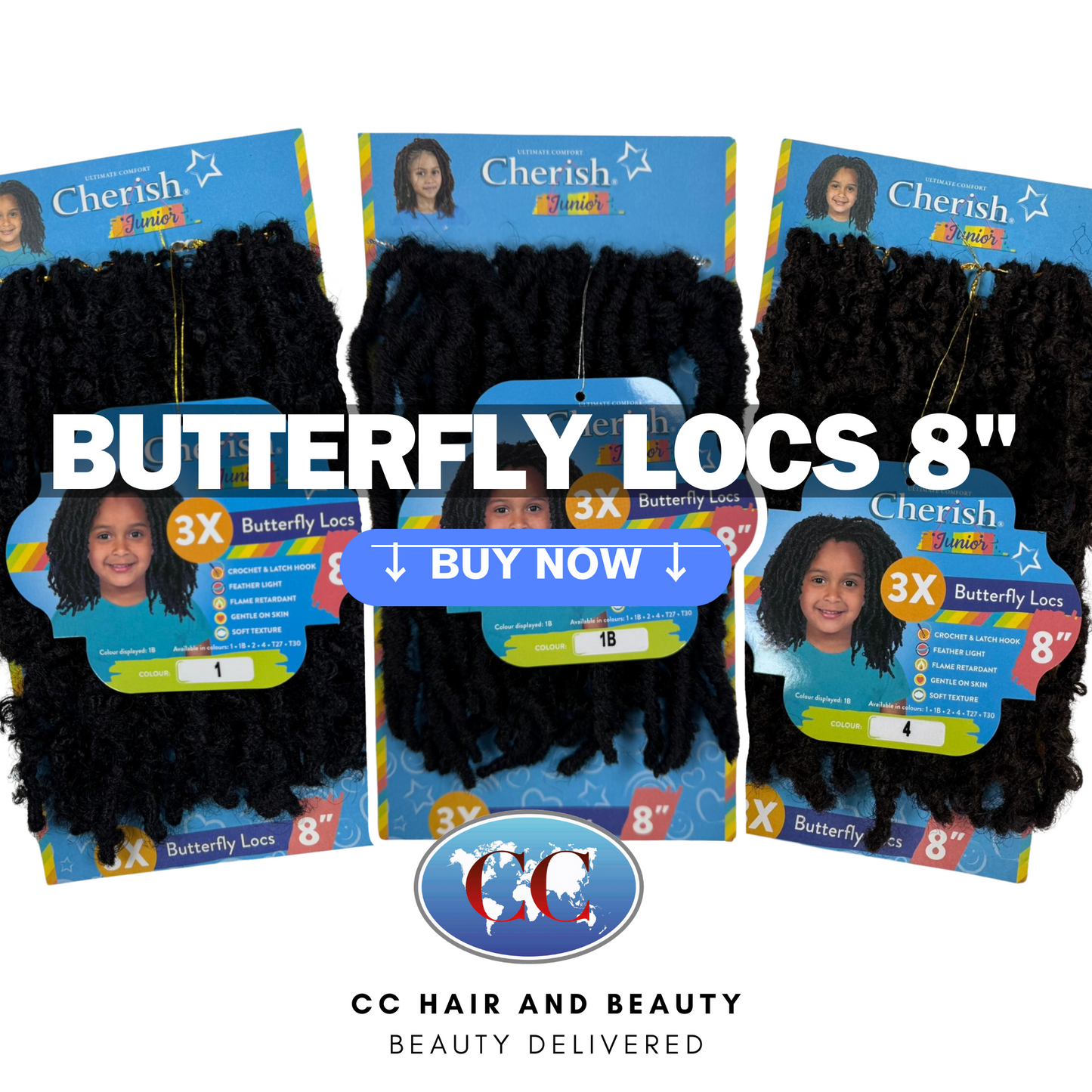 Cherish Synthetic Junior Kids Crochet Braid Hair - Butterfly Locs 8''