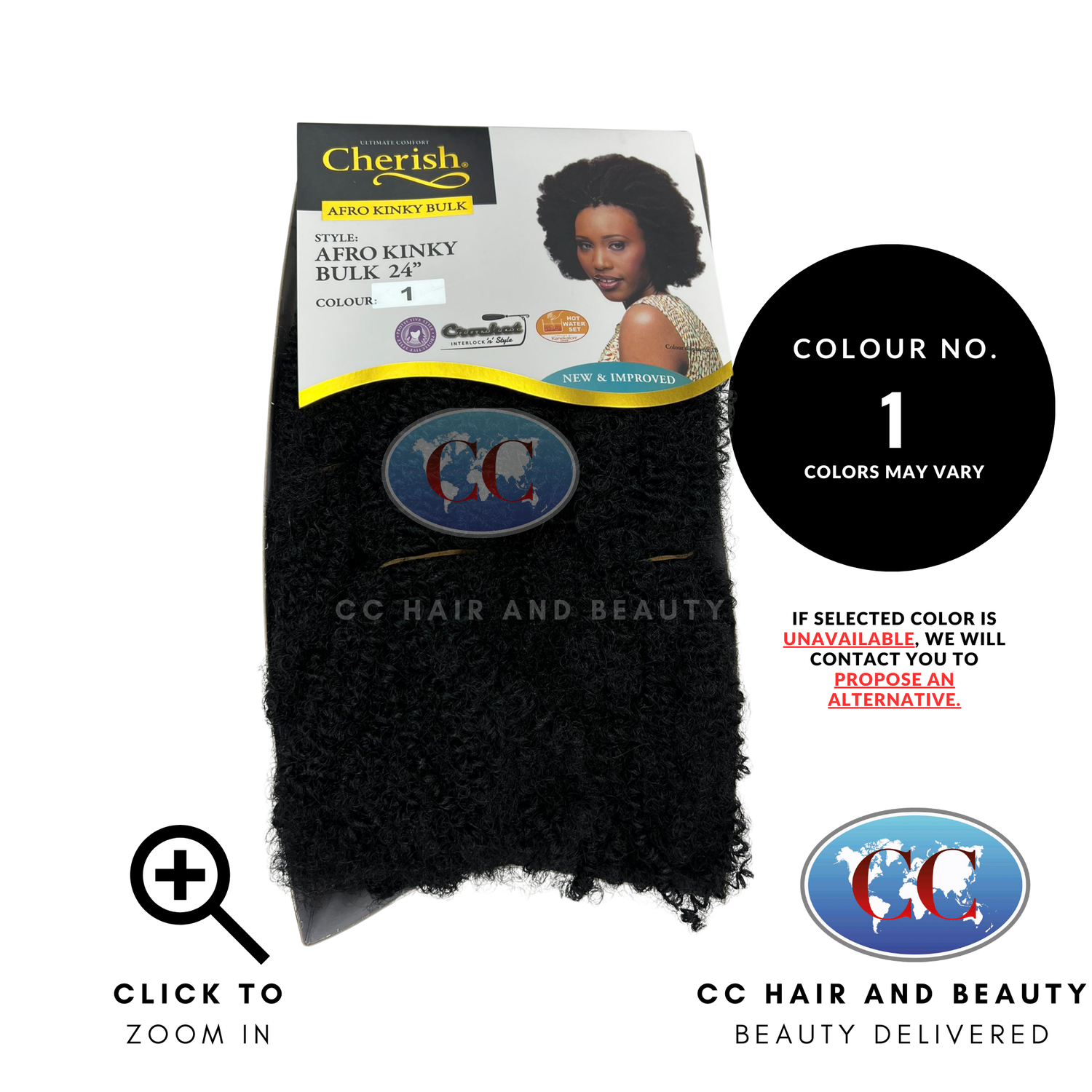 Cherish Afro Kinky Bulk 24"-Color-1