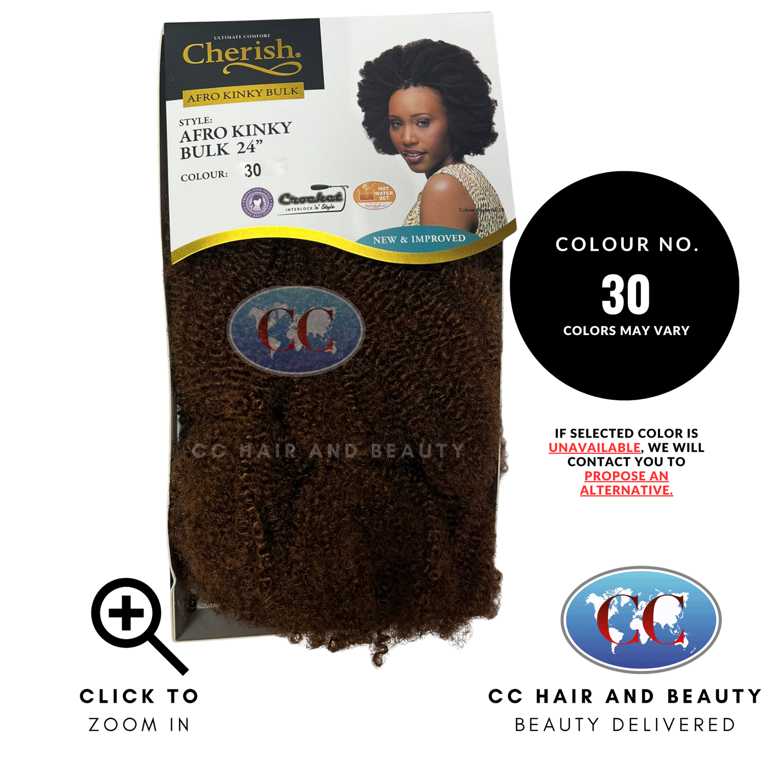 Cherish Afro Kinky Bulk 24"-30